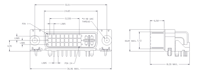 DVI Connector Dimensions